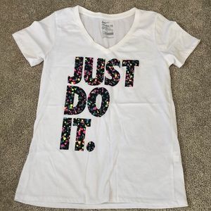 Nike white v neck- just do it
